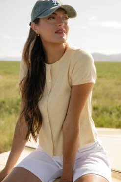 Summer Ribbed Button Blouse with Scalloped Hem -ROOLEE FASHION SHOP 7W4A4863 e69b8e59 4703 4a1e 98d3 f9c463c98440