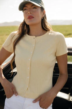 Summer Ribbed Button Blouse with Scalloped Hem -ROOLEE FASHION SHOP 7W4A4889 ad1681fb 5073 4e2d 91fd 802dd89986e6