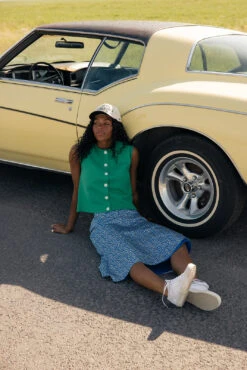 Blue Floral Silk Midi Skirt with Elastic Waistband 13 Blue Floral Silk Midi Skirt with Elastic Waistband -ROOLEE FASHION SHOP 7W4A4957 3540a370 8cbc 4fa3 a957 ee91d88e97ae