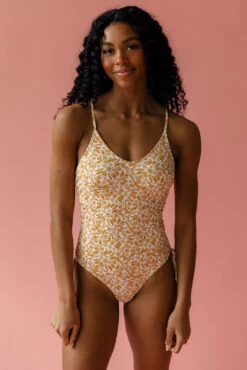 Floral One Piece Swimsuit - Eco-Friendly UPF 50 Swimwear with Adjustable Ties 14 Floral One Piece Swimsuit - Eco-Friendly UPF 50 Swimwear with Adjustable Ties -ROOLEE FASHION SHOP 7W4A5006