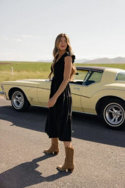 Smocked Flutter Sleeve Dress - High-Comfort Summer Bodice Dress -ROOLEE FASHION SHOP 7W4A5018 52da217e affd 4f66 b3a2 40bbc403f669