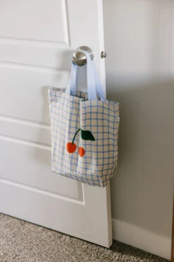 Very Cherry Foldable Cotton Pocket Tote - Reusable Market Bag -ROOLEE FASHION SHOP 7W4A5046