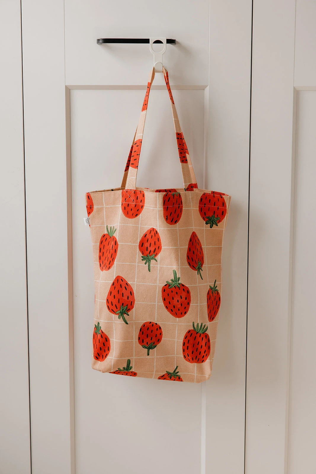 Berry Sweet Strawberry Print Cotton Tote - Versatile Everyday Market Bag 4 Berry Sweet Strawberry Print Cotton Tote - Versatile Everyday Market Bag - Image 2