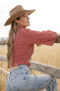 Red Smocked Long Sleeve Blouse with Puff Sleeves - Prairie Style Top 17 Red Smocked Long Sleeve Blouse with Puff Sleeves - Prairie Style Top -ROOLEE FASHION SHOP 7W4A5070 30e920bb b942 4e74 b372 d575c5930051