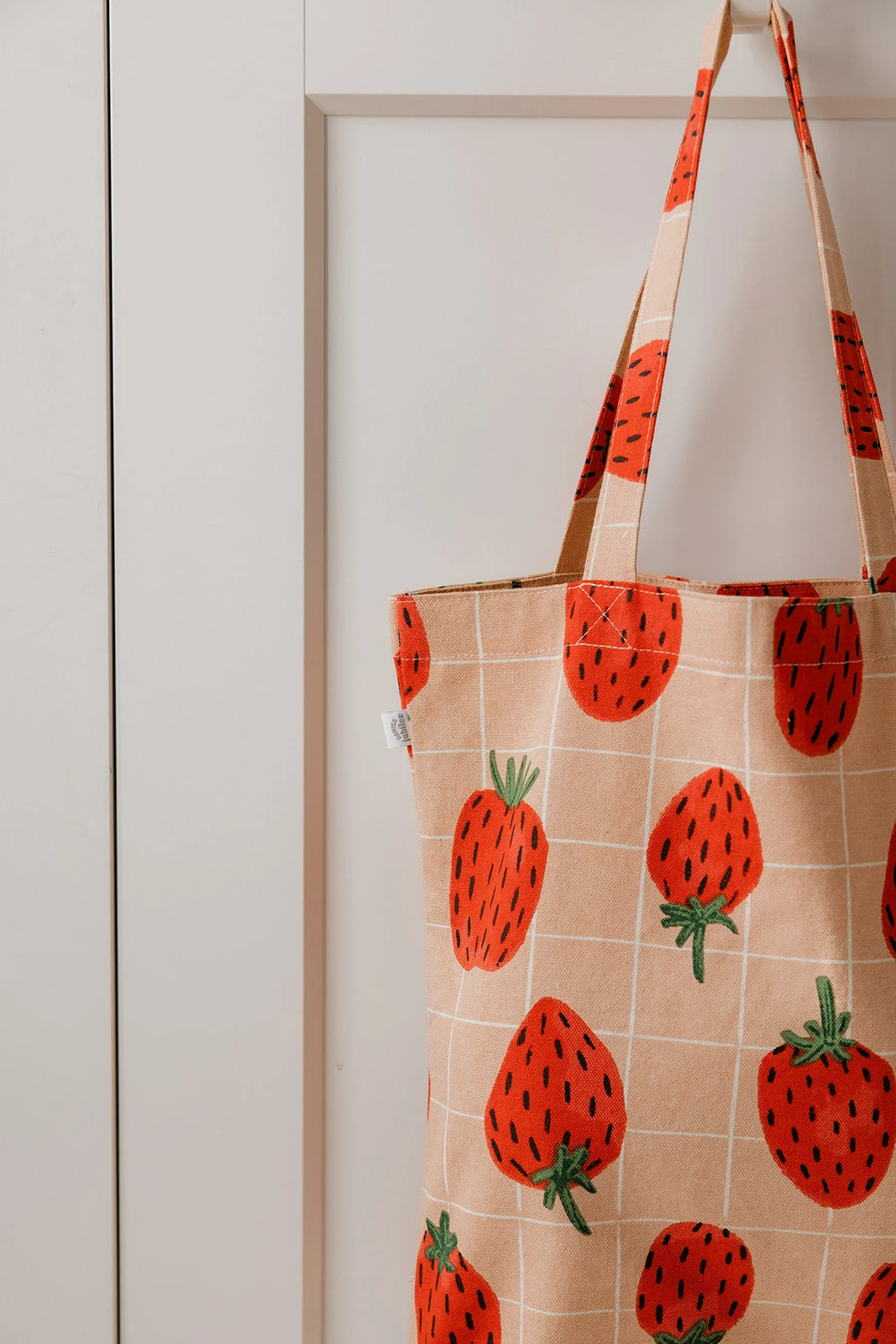 Berry Sweet Strawberry Print Cotton Tote - Versatile Everyday Market Bag 6 Berry Sweet Strawberry Print Cotton Tote - Versatile Everyday Market Bag - Image 4
