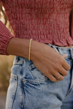 Chunky Gold Beaded Bracelet - Darcy Large Statement Jewelry