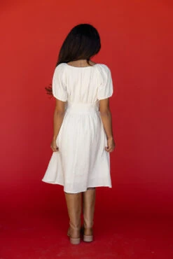 White Puff Sleeve Smocked Waist Dress - Feminine Knee-Length Fit 15 White Puff Sleeve Smocked Waist Dress - Feminine Knee-Length Fit -ROOLEE FASHION SHOP 7W4A5100 70bd7f86 7f7d 45ce 8bcb 8cefa8f931f0