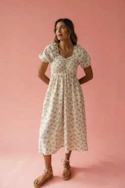 Floral Puff Sleeve Mini Dress with Pockets & Shirred Bodice -ROOLEE FASHION SHOP 7W4A5176