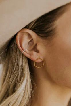 ROOLEE Baylor Geometric Hexagon Earrings