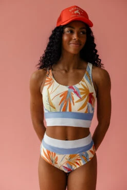 High Support Racerback Swim Crop Top - UPF 50 Recycled Fabric -ROOLEE FASHION SHOP 7W4A5272