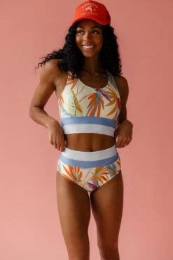 High Support Racerback Swim Crop Top - UPF 50 Recycled Fabric -ROOLEE FASHION SHOP 7W4A5288