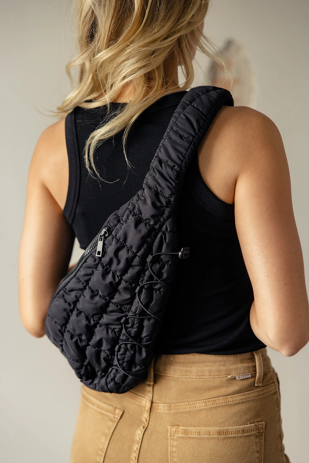 Quilted Sling Bag with Adjustable Strap - Mazie Collection 3 Quilted Sling Bag with Adjustable Strap - Mazie Collection