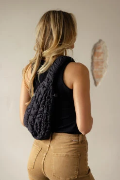 Quilted Sling Bag with Adjustable Strap - Mazie Collection 32 Quilted Sling Bag with Adjustable Strap - Mazie Collection -ROOLEE FASHION SHOP 7W4A5309