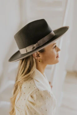 Gigi Pip The Monroe Hat - Classic Wool Rancher Fedora -ROOLEE FASHION SHOP 7W4A5384