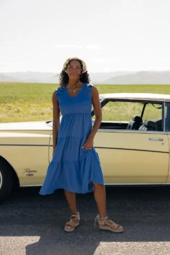 Smocked Flutter Sleeve Dress - High-Comfort Summer Bodice Dress -ROOLEE FASHION SHOP 7W4A5421 5b219d88 b3cc 4636 b73c 12b78de52916