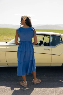 Smocked Flutter Sleeve Dress - High-Comfort Summer Bodice Dress -ROOLEE FASHION SHOP 7W4A5425 3f4b0804 fc13 44e3 aba0 974efb48c760