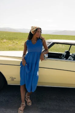 Smocked Flutter Sleeve Dress - High-Comfort Summer Bodice Dress -ROOLEE FASHION SHOP 7W4A5461 ebdc87f6 ac65 42f9 bb2e 8b7353e2937a