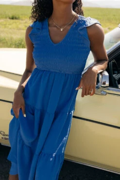 Smocked Flutter Sleeve Dress - High-Comfort Summer Bodice Dress -ROOLEE FASHION SHOP 7W4A5466 15d156c5 7229 4995 8ad2 9f31c0d53d75