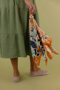 Vibrant Citrus Silky Hair Scarf & Versatile Fashion Accessory -ROOLEE FASHION SHOP 7W4A5514