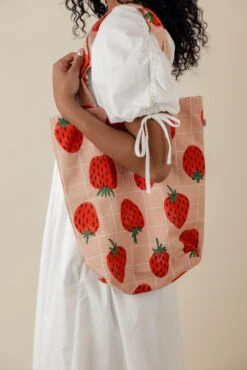 Berry Sweet Strawberry Print Cotton Tote - Versatile Everyday Market Bag 9 Berry Sweet Strawberry Print Cotton Tote - Versatile Everyday Market Bag -ROOLEE FASHION SHOP 7W4A5571