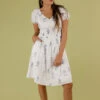 Floral Embroidered V-Neck Dress with Puff Sleeves and Pockets -ROOLEE FASHION SHOP 7W4A5615 495374bb 3f8d 470d 9984 6c2468dd3e1d