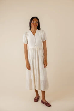 Floral V-Neck Tiered Maxi Dress with Puff Sleeves and Pockets -ROOLEE FASHION SHOP 7W4A5632