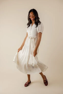 Floral V-Neck Tiered Maxi Dress with Puff Sleeves and Pockets -ROOLEE FASHION SHOP 7W4A5647