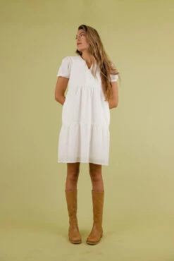 White Peter Pan Collar Dress - Sammy Textured Button-Up with Pockets -ROOLEE FASHION SHOP 7W4A5648 dedd46a7 32b4 47bc b924 d1b3a2f0d37e