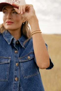 Dainty Gold Beaded Bracelet - Minimalist Stackable Jewelry -ROOLEE FASHION SHOP 7W4A5649