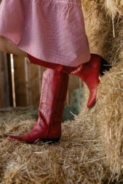 Izabella Western Cowboy Boots with Contrasted Embroidery -ROOLEE FASHION SHOP 7W4A5696 d432ff04 4baf 4985 acac 8024d549fb50