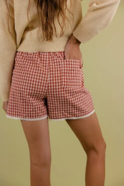 Festive Gingham Christmas Pajama Shorts for Women with Lace Trim -ROOLEE FASHION SHOP 7W4A5842 ac2d3b8d 09f4 428c 9820 01b308aa44eb
