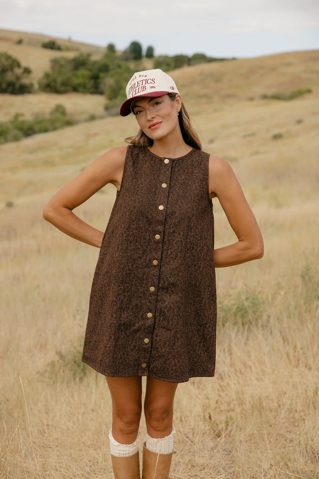 Leopard Print Denim Mini Dress - Button Front Tank Style 5 Leopard Print Denim Mini Dress - Button Front Tank Style - Image 3