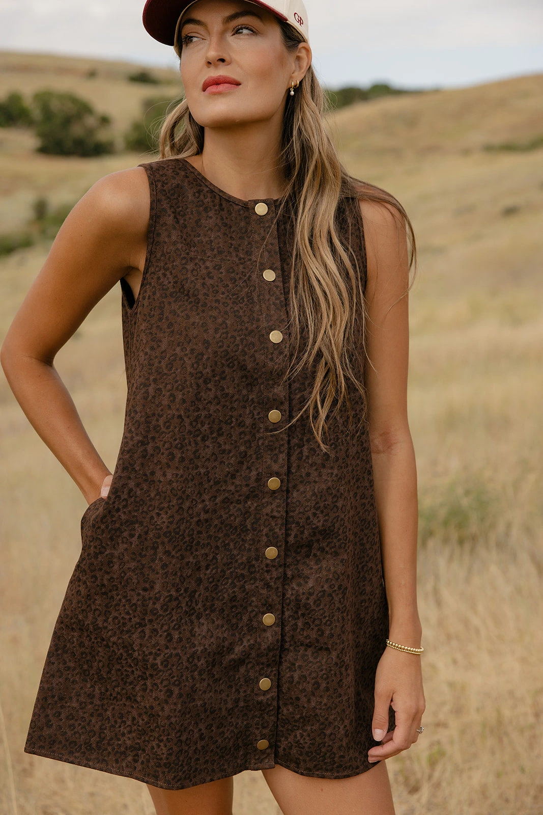 Leopard Print Denim Mini Dress - Button Front Tank Style 7 Leopard Print Denim Mini Dress - Button Front Tank Style - Image 5