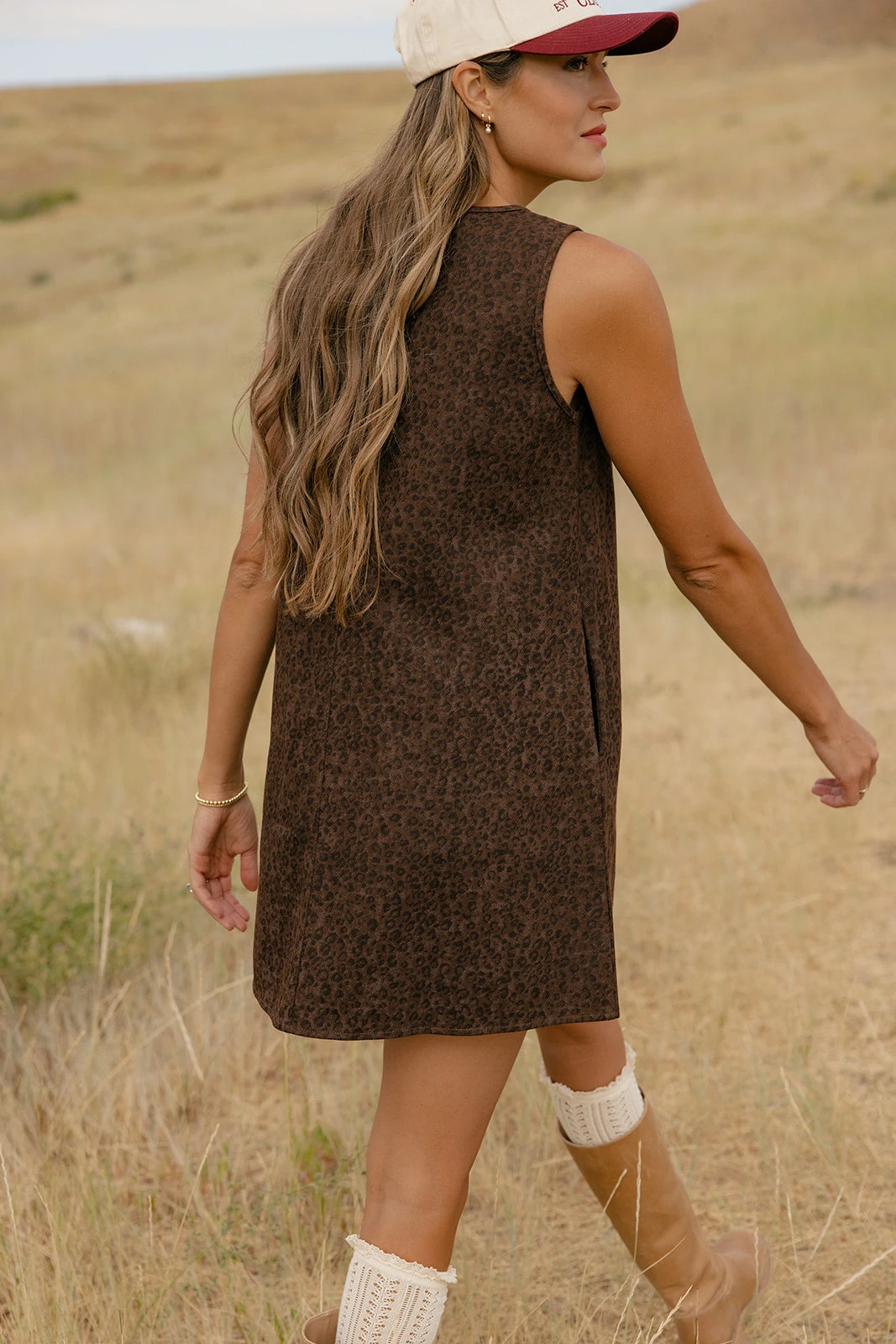 Leopard Print Denim Mini Dress - Button Front Tank Style 4 Leopard Print Denim Mini Dress - Button Front Tank Style - Image 2