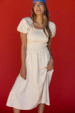 Smocked Puff Sleeve Midi Dress - More Than A Feeling Casual Summer Dress -ROOLEE FASHION SHOP 7W4A5972 29f1429b deb1 42ef a04a 89c96d0ad94c