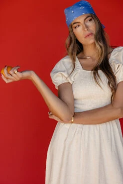 Smocked Puff Sleeve Midi Dress - More Than A Feeling Casual Summer Dress -ROOLEE FASHION SHOP 7W4A5975