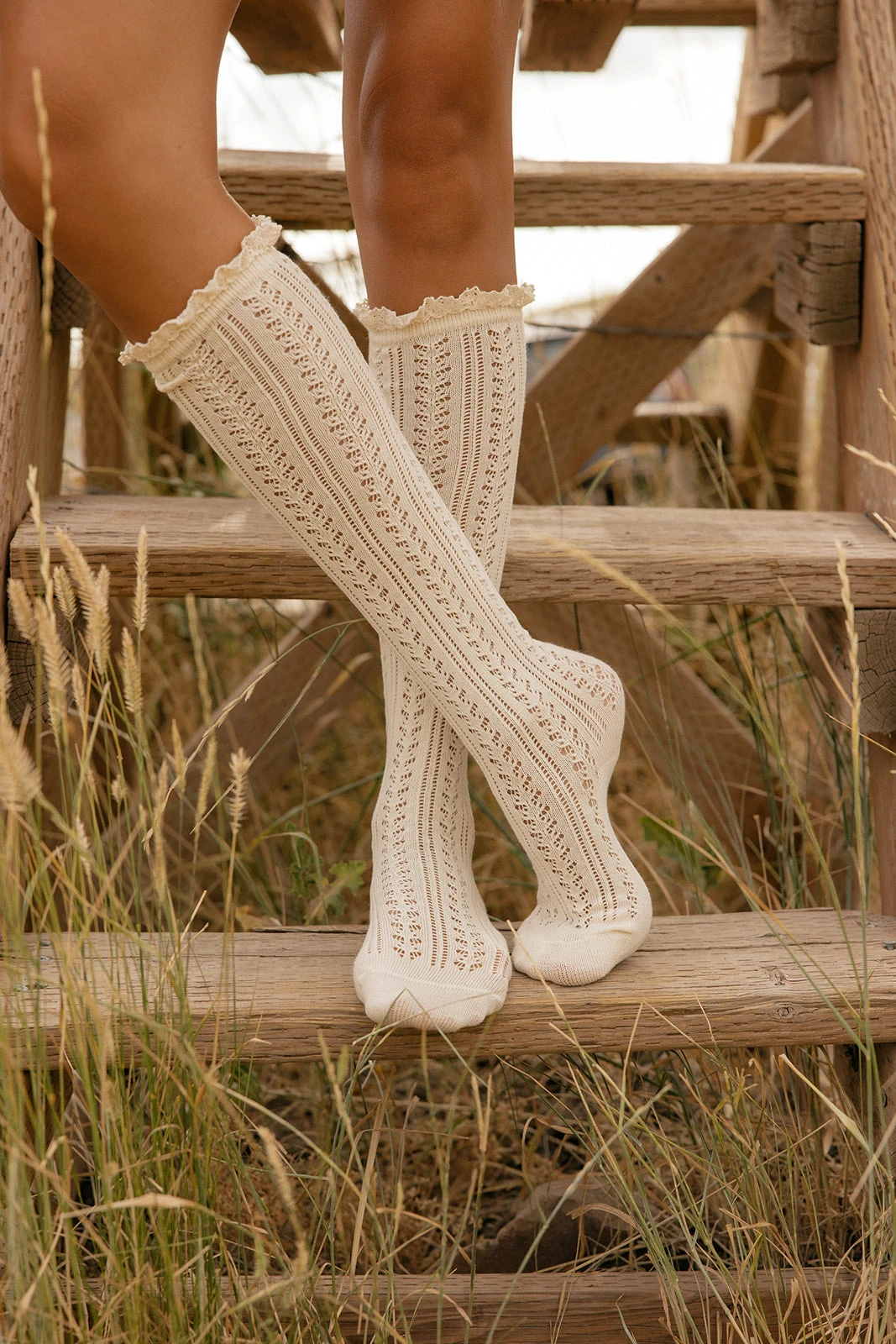 Free People Misty Net Pointelle Tall Socks 5 Free People Misty Net Pointelle Tall Socks - Image 3