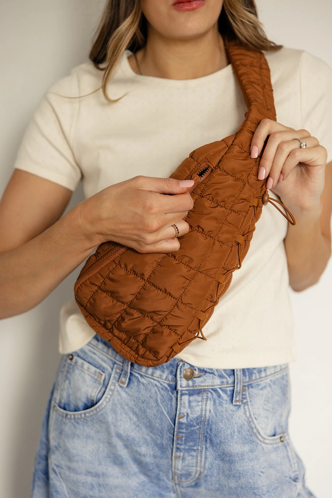 Quilted Sling Bag with Adjustable Strap - Mazie Collection 10 Quilted Sling Bag with Adjustable Strap - Mazie Collection - Image 8