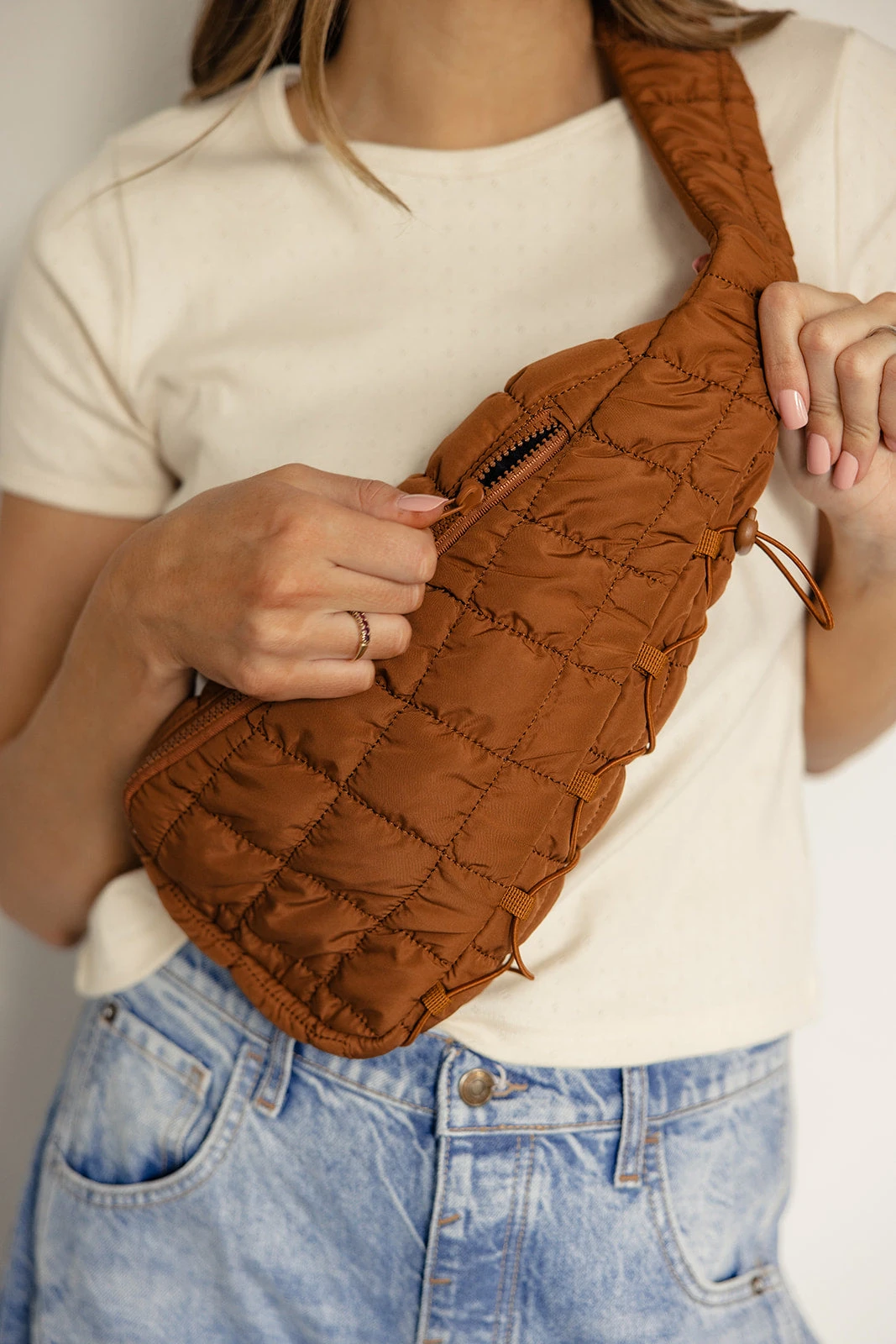 Quilted Sling Bag with Adjustable Strap - Mazie Collection 8 Quilted Sling Bag with Adjustable Strap - Mazie Collection - Image 6