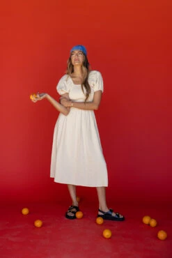 Smocked Puff Sleeve Midi Dress - More Than A Feeling Casual Summer Dress -ROOLEE FASHION SHOP 7W4A5996