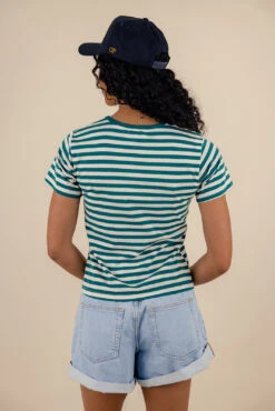 Striped Relaxed Boxy Tee - Soft and Stretchy Casual Top -ROOLEE FASHION SHOP 7W4A6009 c64f6567 e1f8 46ad af30 343c8a8dab1f