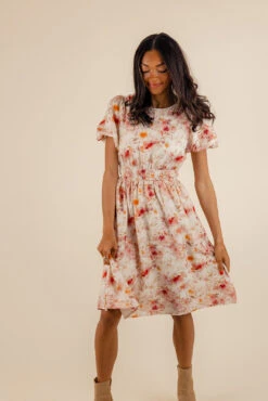Floral Puff Sleeve Dress with Pockets and Elastic Waistband - Hestia -ROOLEE FASHION SHOP 7W4A6030 775abdc3 d149 4e7d a089 f877ae821f51