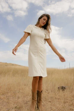 Ivory Lace Button Down Dress - Vintage Collared & Nursing Friendly