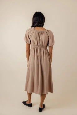 Vintage Puff Sleeve Midi Dress with Pockets - The Crossed Lines 11 Vintage Puff Sleeve Midi Dress with Pockets - The Crossed Lines -ROOLEE FASHION SHOP 7W4A6152