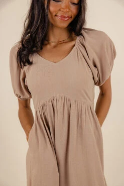 Vintage Puff Sleeve Midi Dress with Pockets - The Crossed Lines 12 Vintage Puff Sleeve Midi Dress with Pockets - The Crossed Lines -ROOLEE FASHION SHOP 7W4A6155