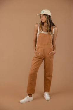 Classic Straight Leg Denim Overalls with Functional Pockets
