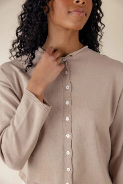 Chic Soft Button-Down Cardigan with Rolled Neckline -ROOLEE FASHION SHOP 7W4A6328