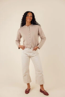 Chic Soft Button-Down Cardigan with Rolled Neckline -ROOLEE FASHION SHOP 7W4A6399 94c7fa0c 7762 4abb a4cd deb3d0c7a9bc