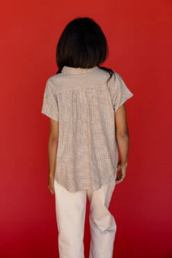 Randy Brown Gingham Relaxed Fit Button Down Blouse 14 Randy Brown Gingham Relaxed Fit Button Down Blouse -ROOLEE FASHION SHOP 7W4A6454