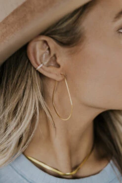 ROOLEE First Love Hoop Earrings - Minimalist Brass Jewelry -ROOLEE FASHION SHOP 7W4A6580